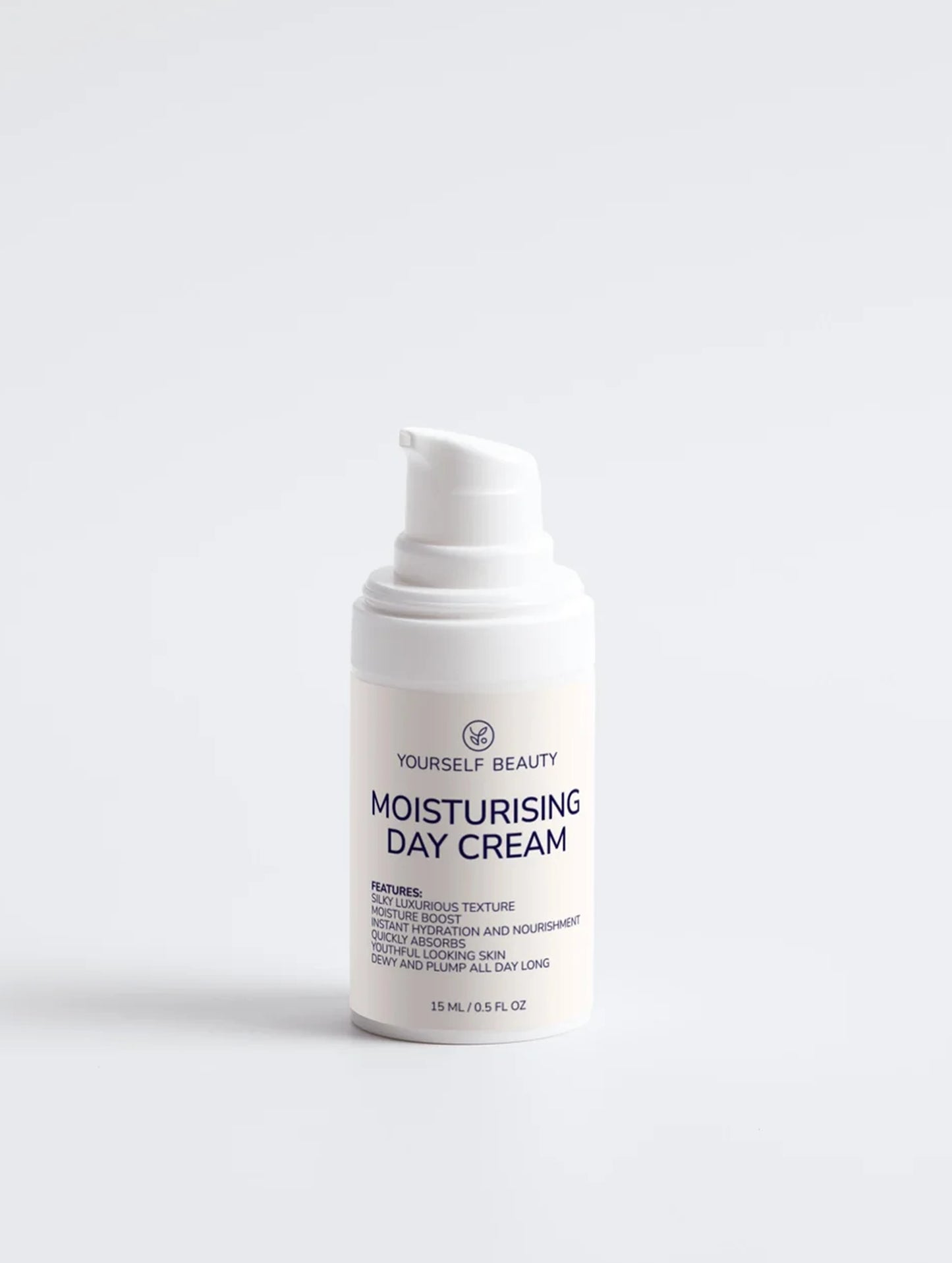 Yourself Beauty moisturizing day cream bottle on a light gray background.