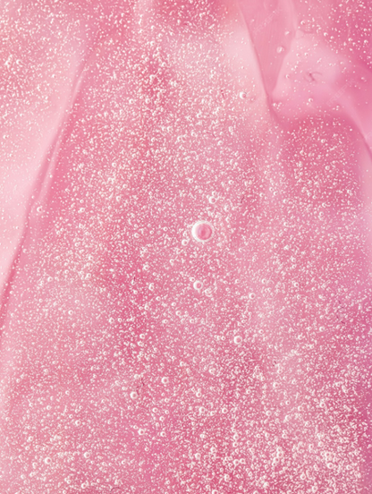 Close-up of pink gel with glitter texture