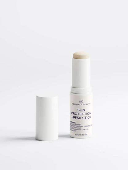 Yourself Beauty sun protection SPF50 stick on a white background.