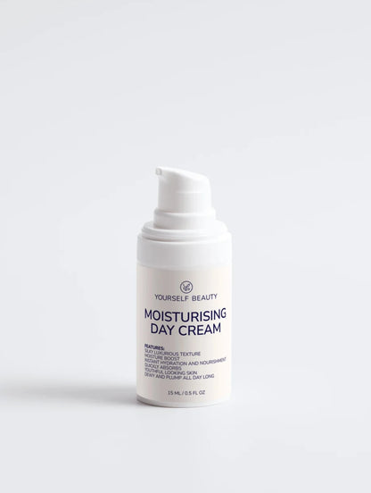 Yourself Beauty moisturizing day cream bottle on a light gray background.