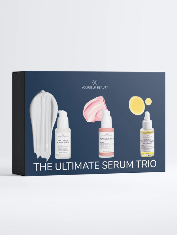 Yourself Beauty Ultimate Serum Trio packaging on a white background.